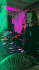 DJ performs live set in Montbrison, France