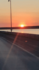 Sunset captured over Kama River in Chaikovsky, Russia