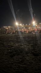 Nighttime beach gathering observed in North Kuta, Indonesia