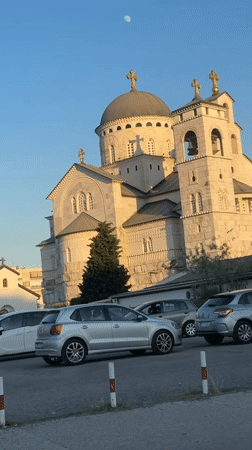Orthodox church documented in Podgorica under clear skies