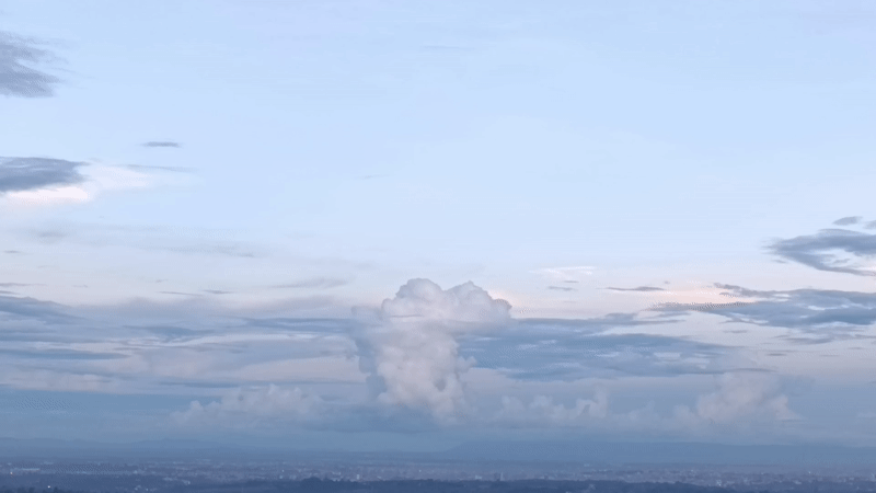 Cloud formations observed over Riabai ward, Kenya landscape