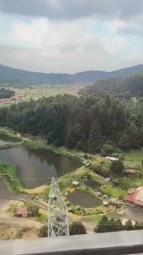 Aerial footage captured of La Marquesa landscape from moving vehicle