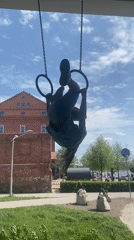 Mother and daughter practice gymnastics at Yekaterinburg park