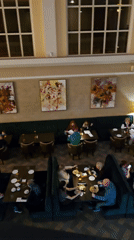 Evening documentation of restaurant and riverfront scenes in Kaliningrad