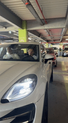Two men observed in parked Porsche in French parking garage