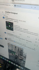 User demonstrates MemoryOS social media tool in Italy