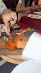 Tattooed man dines at multiple Pattaya restaurants during lunch
