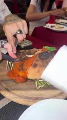 Tattooed man dines at multiple Pattaya restaurants during lunch