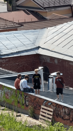 Summer afternoon across Nizhny Novgorod rooftops and riverfront landmarks