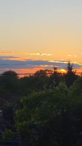Dramatic sunset observed over Yagodovo, Bulgaria residential area