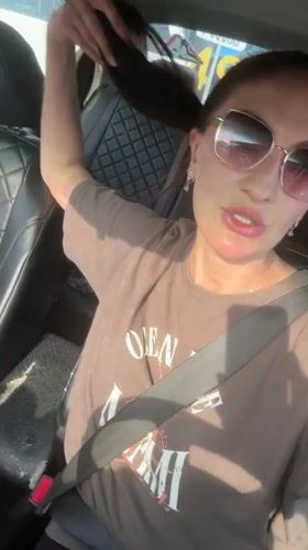 Sunny car hangout in Sochi with selfies and a small dog