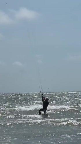Kitesurfing the choppy waters off Berck, France