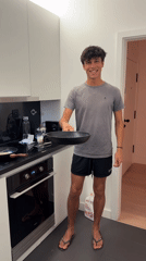 Pancakes in progress in a bright Loures kitchen
