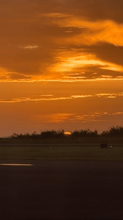 Travelers Document Dramatic Sunset at Ciudad Guayana Airport