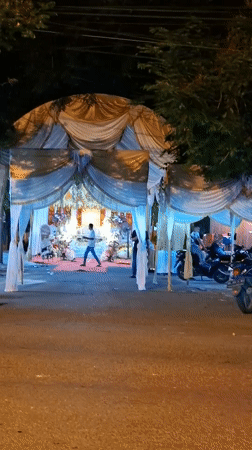 Wedding reception setup in Lhokseumawe, Indonesia