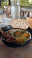 Extended breakfast meal documented at beachfront restaurant in Thailand