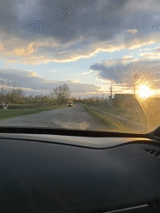Driver records sunset journey through Kryvyi Rih streets