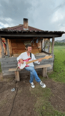 Bass guitar session at a rural Russian village, summer 2026
