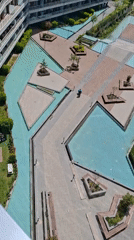 Aerial view captures modern courtyard design in Esenyurt residential complex