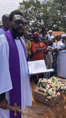 Outdoor funeral service held in Dogon Dinia, Nigeria