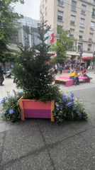 Granville Street on a cloudy July evening, art and street life