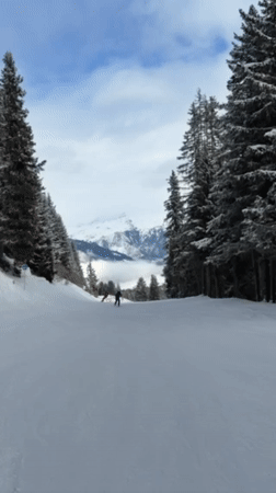 Skier spotted on snowy slopes at Courchevel resort