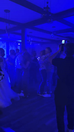 Wedding reception underway in Darmantsi, Bulgaria with multigenerational guests