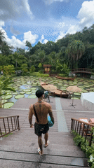 Early morning visit to tropical resort in Thailand