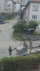 Morning waste collection operation in Blagoevgrad, Bulgaria