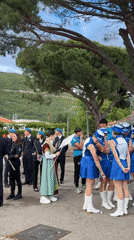Marching band, majorettes gather for parade in Budva, Montenegro