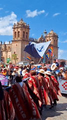 Traditional festival parade through Cusco's Plaza de Armas