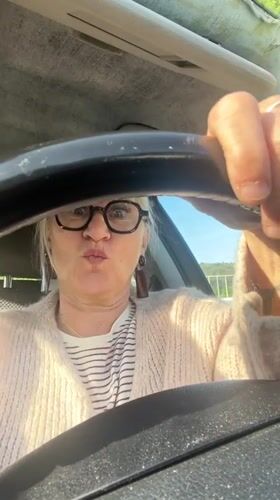 Woman in glasses spotted in parked car, La Fouillouse