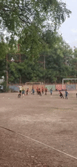 Children play soccer and hopscotch in Cabudare, Venezuela