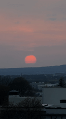 Vivid red-orange sunset captured across Varna, Bulgaria