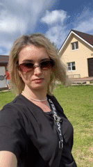 Woman documents family outing in rural Russian village
