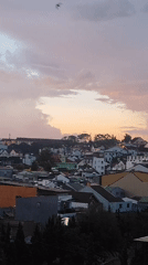 Sunset captured over Da Lat residential area from elevated views