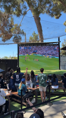 Soccer fans gather for outdoor viewing party in Los Angeles
