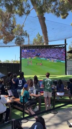 Soccer fans gather for outdoor viewing party in Los Angeles