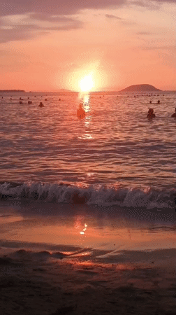 Sunset at Nha Trang beach, with a dog cameo