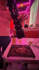 Oversized pepper grinder used at retro diner in Nakhodka