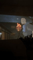Princess Mononoke film screening captured on wall projection in Đà Nẵng