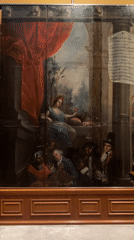 Multi-panel oil painting observed in Mexico City gallery