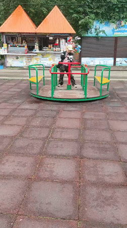 Public park and fairground details in Chaikovsky, Russia