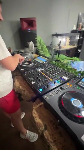 DJ performs at indoor venue in Krasnoyarsk, Russia