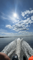 Boat passenger spotted traveling on waters near Chaikovsky, Russia