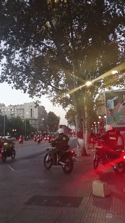 Police deployment observed across Santiago during evening hours