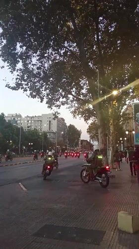 Police deployment observed across Santiago during evening hours