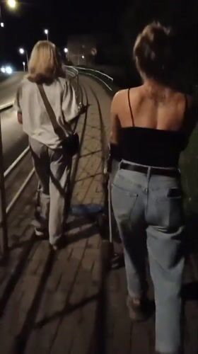Casual summer evening on the sidewalks of Sokolov