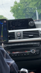 Digital captures show navigation display and music hashtag in Belgrade