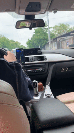 Digital captures show navigation display and music hashtag in Belgrade